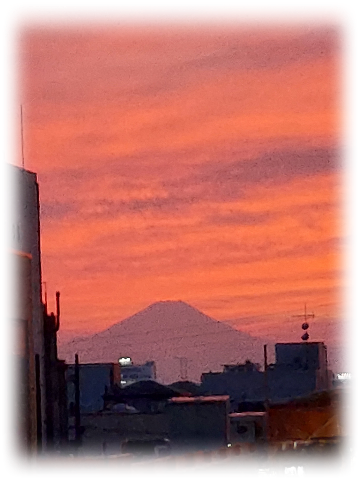 夕焼けの富士